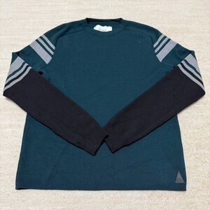 Aztech Mountain Wool Color-Block Sweater Long Sleeve Forest Green Small *FLAW*